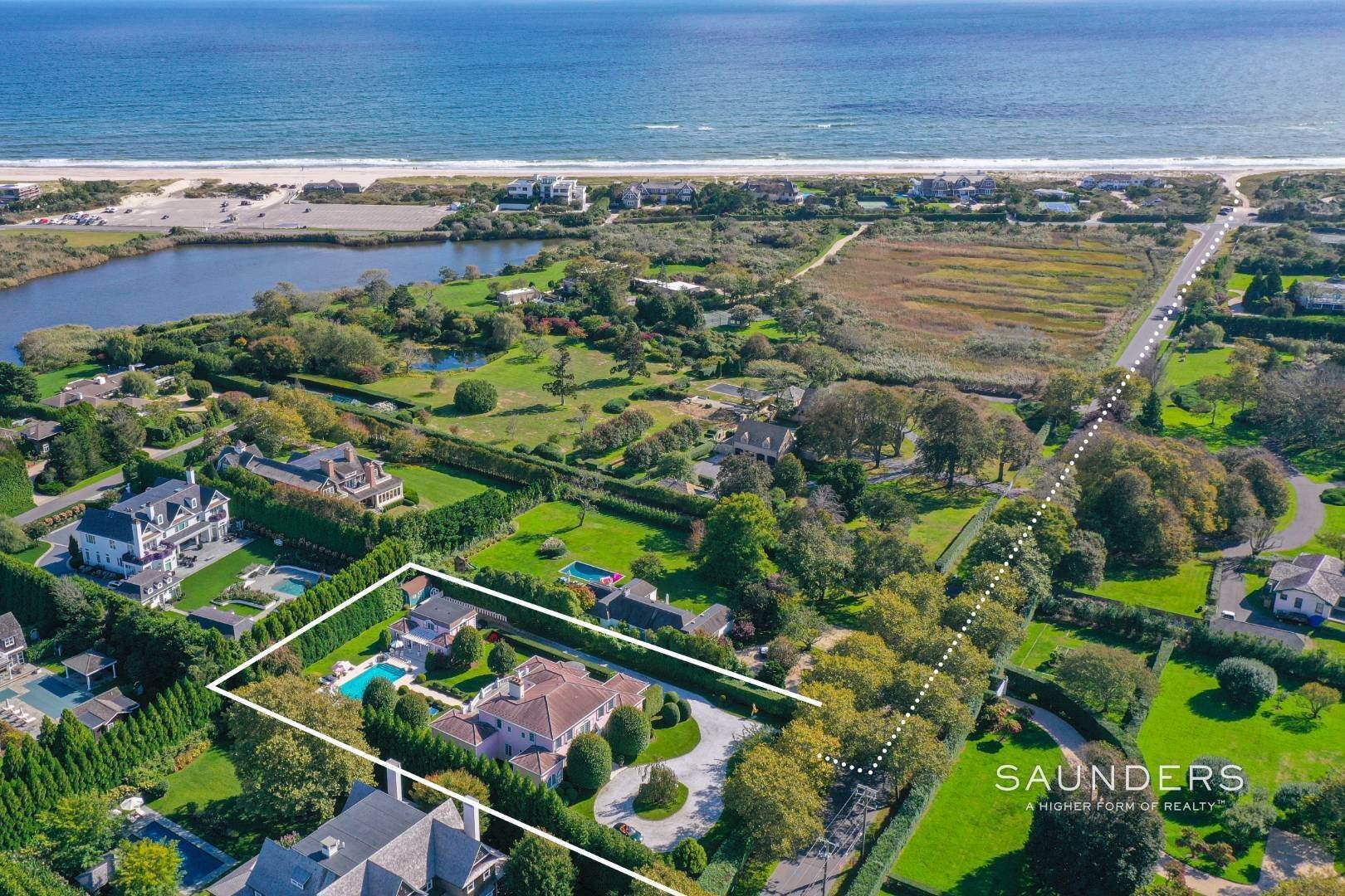 Single Family Homes for Sale at Elegant Estate Section Home, Moments To The Ocean 622 Halsey Neck Lane, Southampton Village, Southampton, NY 11968