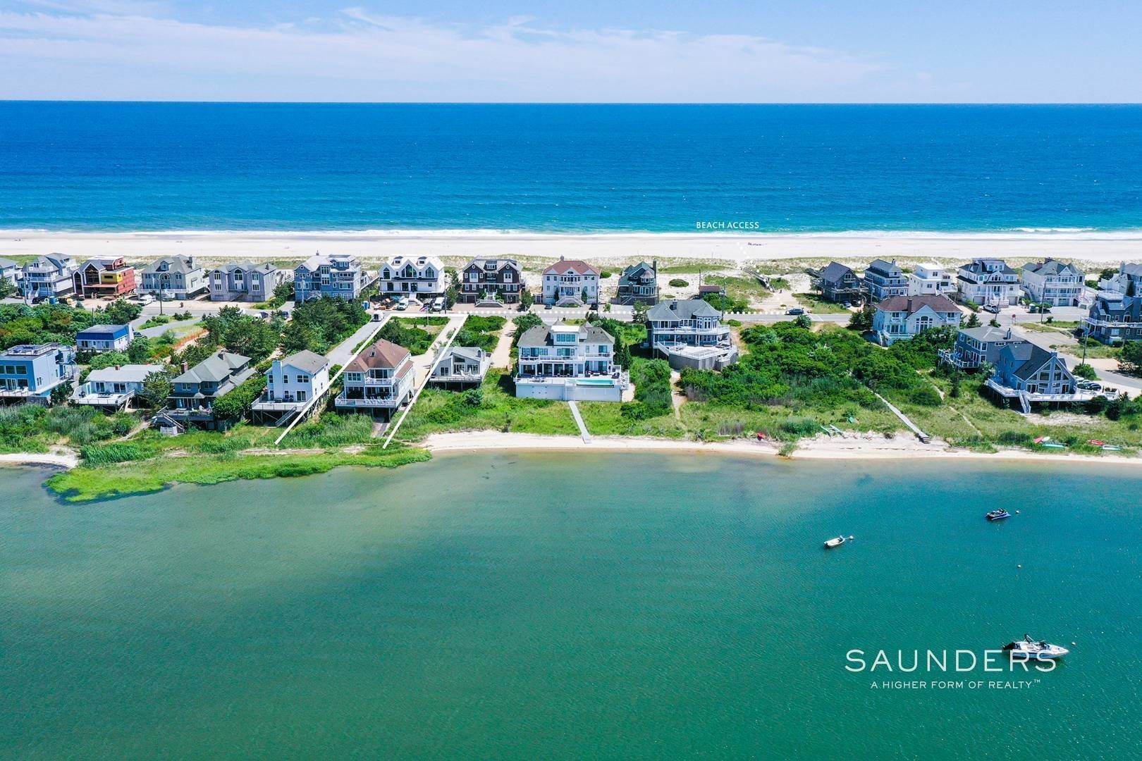 Single Family Homes for Sale at Waterfront Beauty With Sandy Bay Beach 854 Dune Road, Westhampton Dunes Village, NY 11978
