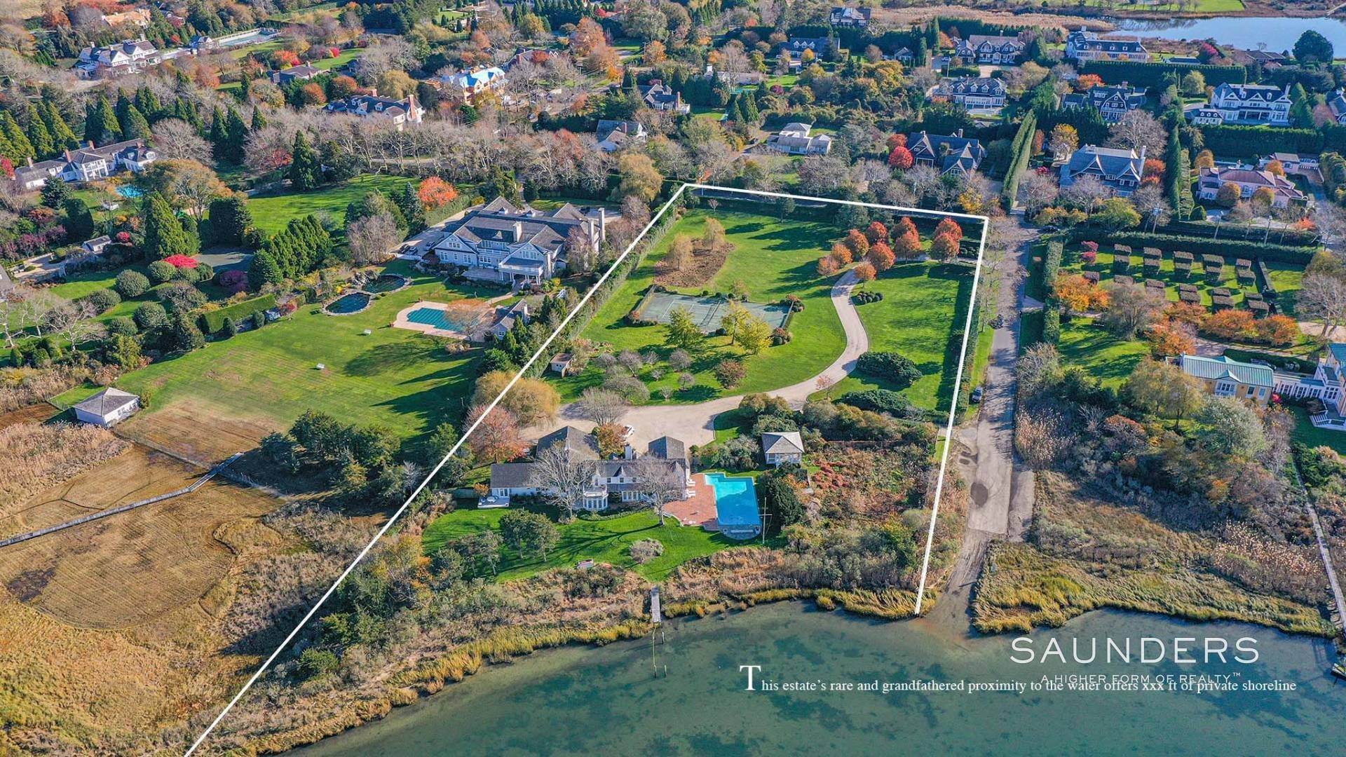 3. Single Family Homes for Sale at Southampton South Waterfront Estate With Dock, Pool And Tennis 1 Boatmans Lane, Southampton, NY 11968