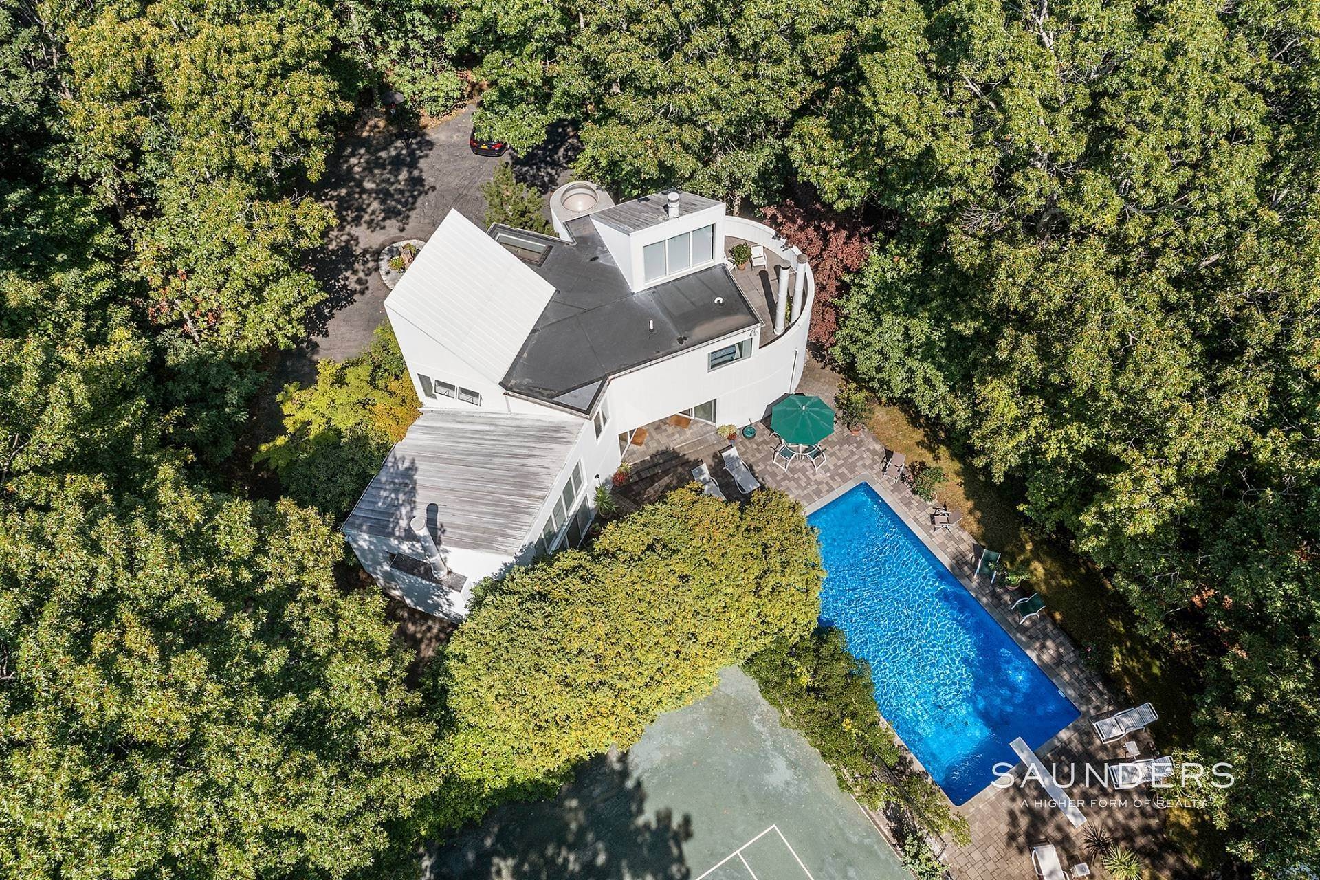 34. Single Family Homes for Sale at Contemporary With Pool, Tennis And Beach Access 2256 Noyack Road, Sag Harbor, NY 11963