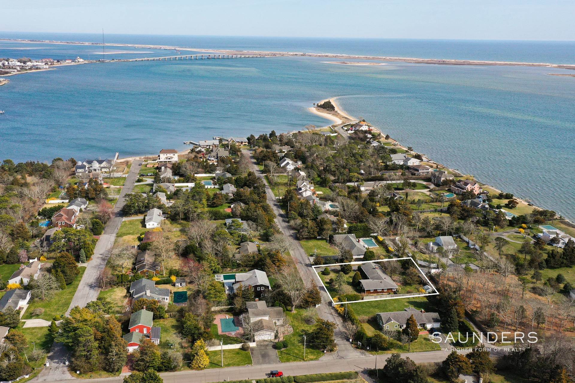 Single Family Homes for Sale at Rampasture Retreat With Water View 4 East Point Lane, Hampton Bays, NY 11946