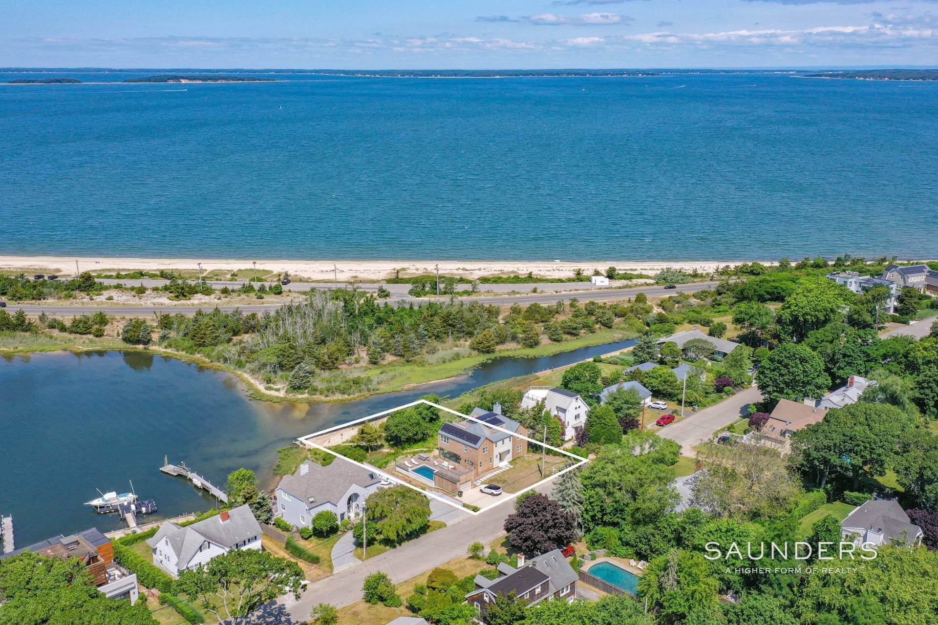 2. Single Family Homes for Sale at Waterfront Stunner In Sag Harbor With Pool 65 Cliff Drive, Sag Harbor, NY 11963