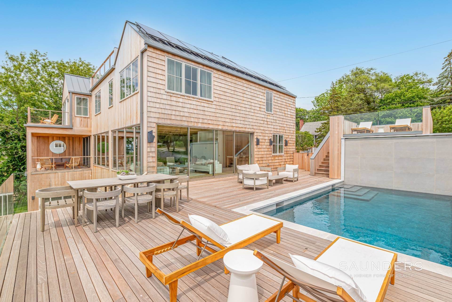 Single Family Homes for Sale at Waterfront Stunner In Sag Harbor With Pool 65 Cliff Drive, Sag Harbor, NY 11963