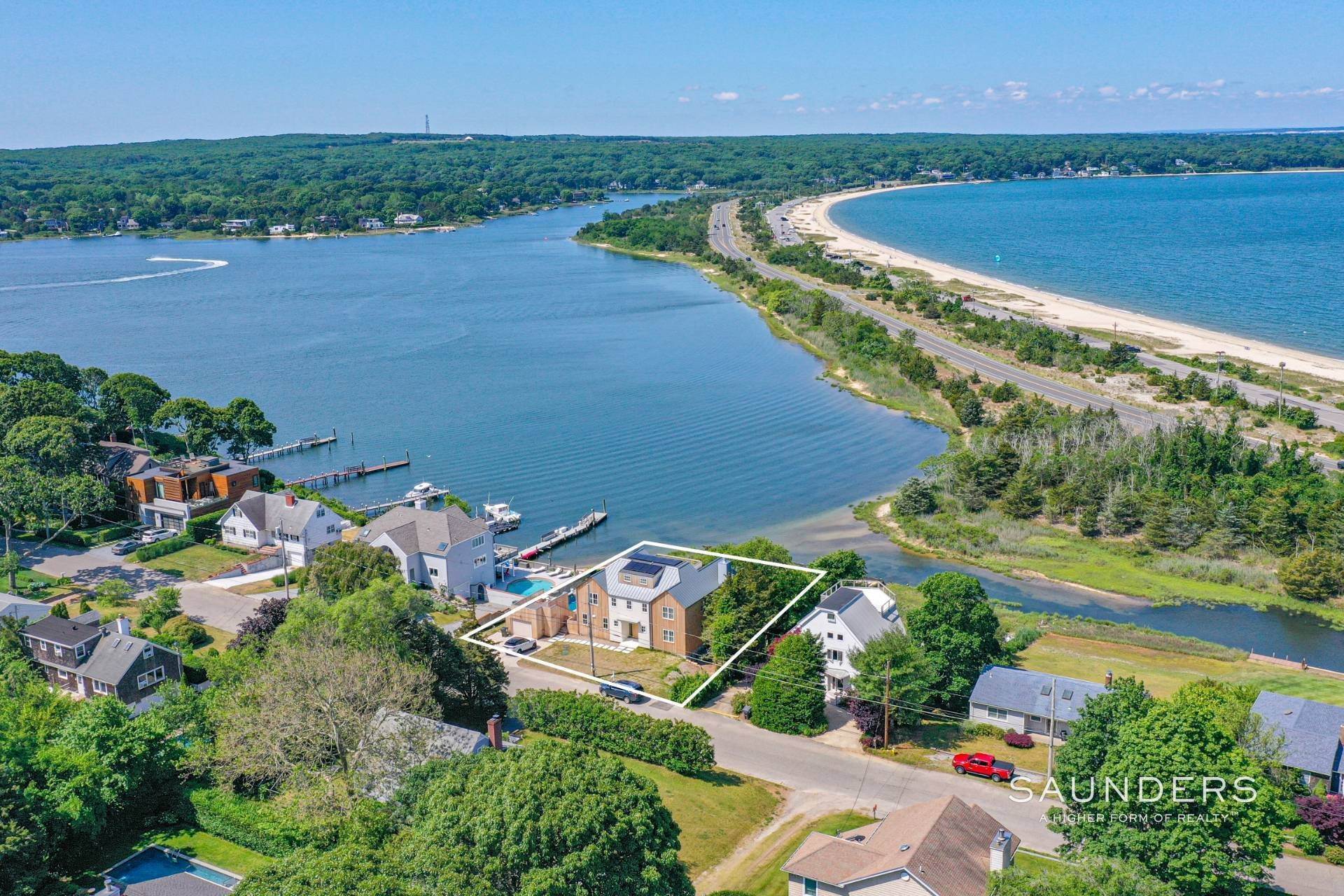 3. Single Family Homes for Sale at Waterfront Stunner In Sag Harbor With Pool 65 Cliff Drive, Sag Harbor, NY 11963