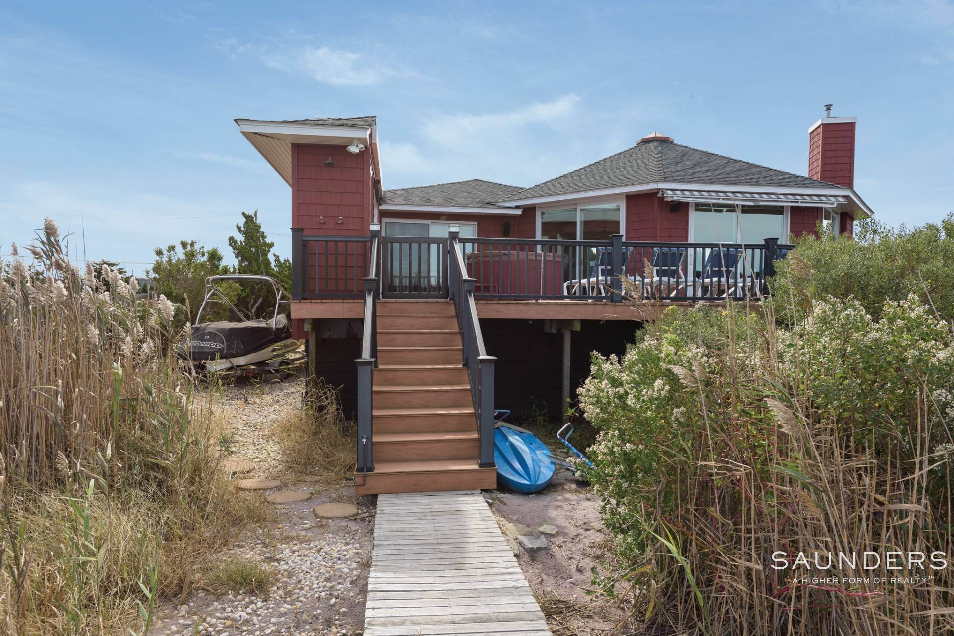2. Single Family Homes at Dune Road Bayfront Beach Cottage W/Dock, Pool, Prime Location Westhampton Beach Village, NY 11978